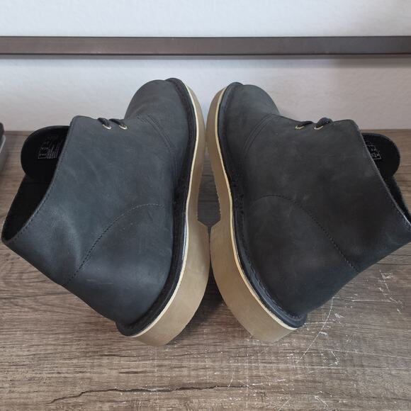 Clarks Shepton Men\'s Casual Leather Chukka Boots Shoes Size 10 Wide Black main image 4